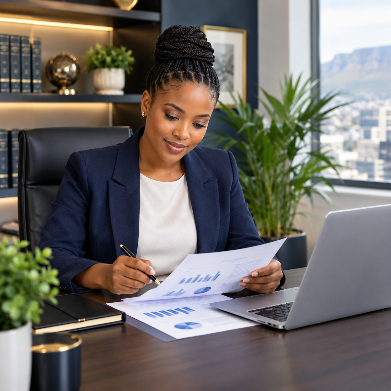 LedgerWise professional reviewing financial reports